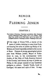 Memoir of Fleeming Jenkin: Record of a Family of Engineers