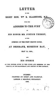 Cover of: Letter to the Right Hon. Wm. E. Gladstone, M.P.: With the Address to the Jury