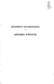 Cover of: Documents diplomatiques: affaires d'Égypte : 1881.-1882