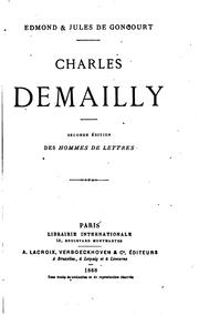 Cover of: Charles Demailly by Edmond de Goncourt, Jules de Goncourt