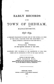 Cover of: The Early Records of the Town of Dedham, Massachusetts