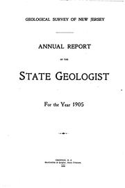 Cover of: Annual Report by New Jersey Geological Survey, New Jersey Geological Survey