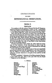 Cover of: Instructions for Taking Meteorological Observations: With Tables for Their ...