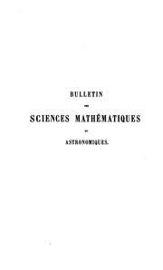 Front cover of Bulletin des sciences mathématiques by Unknown