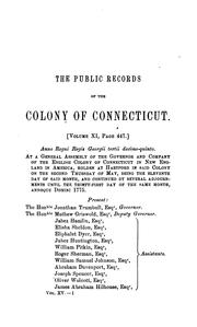 Cover of: The Public Records of the Colony of Connecticut [1636-1776] ... by Connecticut , Connecticut. General Assembly., United Colonies of New England Commissioners , Connecticut Council , James Hammond Trumbull, Charles Jeremy Hoadly