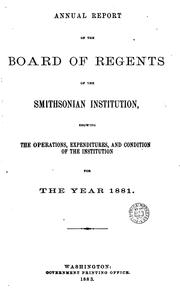 Annual Report of the board of regents of the smithsonian institution by No name