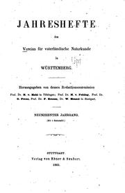 Cover of: Jahreshefte des Vereins für vaterländische Naturkunde in Württemberg by Staatliches Museum für Naturkunde in Stuttgart, Verein für Vaterländische Naturkunde in Württemberg (Stuttgart).