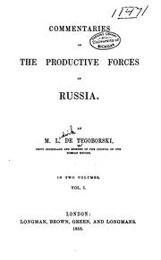 Cover of: Commentaries on the Productive Forces of Russia