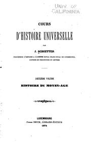 Cover of: Cours d'histoire universelle by Johann Schoetter