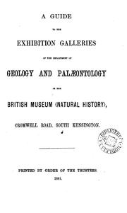 Cover of: A Guide to the Exhibition Galleries of the Department of Geology and Palæontology in the British ...