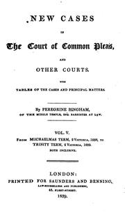 Cover of: New Cases in the Court of Common Pleas, and Other Courts: With Tables of the Cases and Principal ...