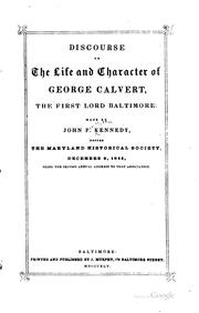 Cover of: Discourse on the Life and Character of George Calvert, the First Lord ...