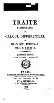 Cover of: Traité élémentaire de calcul différentiel et de calcul intégral