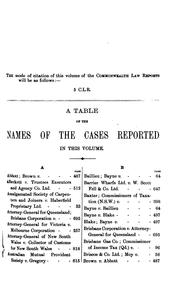 Cover of: The Commonwealth Law Reports: Cases Determined in the High Court of Australia, 1903-1904 by Australia. High Court., Australia. High Court.