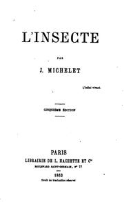 Cover of: L'insecte ...