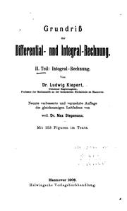 Cover of: Grundriss der Differential-und Integral-rechnung