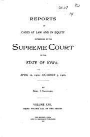 Cover of: Reports of Cases at Law and in Equity Determined by the Supreme Court of the ...