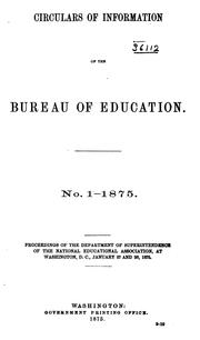 Cover of: Circular of Information of the Bureau of Education, for ... by United States Bureau of Education, United States Bureau of Education