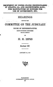 Cover of: Hearings Before the Committee on the Judiciary, House of Representatives ...