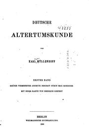 Cover of: Deutsche altertumskunde by Karl Müllenhoff, Max Roediger