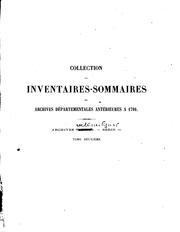 Cover of: Inventaire-sommaire des Archives départementales antérieures à 1790, Gard ...