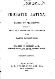 Cover of: Probatio Latina: A Series of Questions Designed to Test the Progress of ...