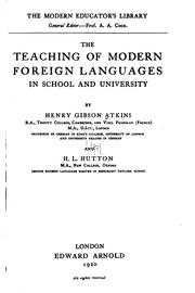 Cover of: The Teaching of Modern Foreign Languages: In School and University