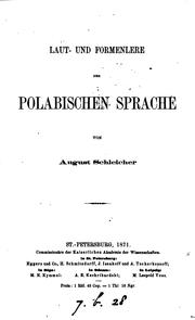 Cover of: Laut- und formenlere[!] der polabischen Sprache