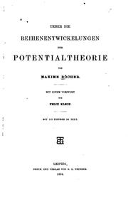 Cover of: Ueber die Reihenentwickelungen der Potentialtheorie