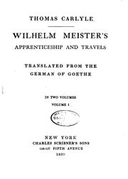 Cover of: wilhelm meister