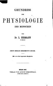 Cover of: Grundriss der Physiologie des Menschen