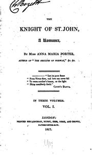 Cover of: The Knight of St. John: A Romance