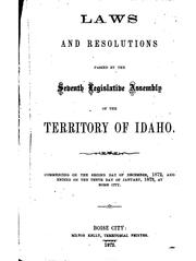 Cover of: Laws of the Territory of Idaho