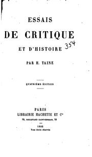 Cover of: Essais de critique et d'histoire