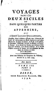 Cover of: Voyages dans les Deux Siciles et dans quelques parties des Appennins by Lazzaro Spallanzani