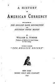 Cover of: A History of American Currency, with Chapters on the English Bank ...