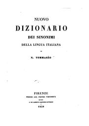 Cover of: Nuovo dizionario dei sinonimi della lingua italiana