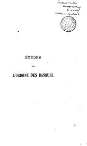 Cover of: Études sur l'origine des Basques