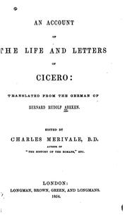 Cover of: An Account of the Life and Letters of Cicero