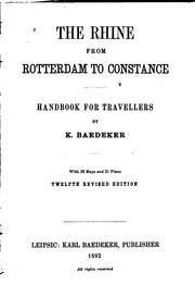 Cover of: The Rhine from Rotterdam to Constance: Handbook for Travellers