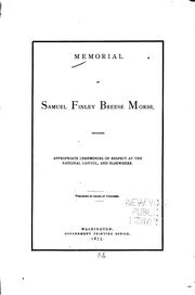 Cover of: Memorial of Samuel Finley Breese Morse: Including Appropriate Ceremonies of ...