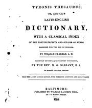 Cover of: Tyronis thesaurus: or, Entick's Latin-English dictionary, with a classical index of the ...