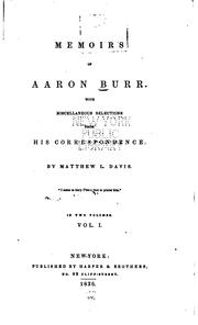 Cover of: The Private Journal of Aaron Burr, During His Residence of Four Years in Europe: With Selections ...