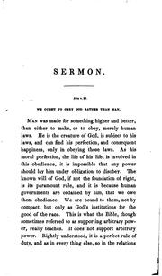 Cover of: A Sermon Delivered Before His Excellency Edward Everett, Governor, His Honor George Hull ...