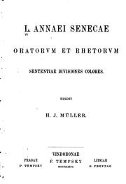 Cover of: L. Annaei Senecae patris scripta qvae manservnt