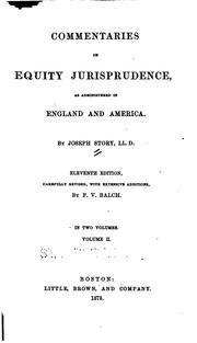 Cover of: Commentaries on Equity Jurisprudence: As Administered in England and America