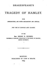 Cover of: Shakespeare's Tragedy of Hamlet by William Shakespeare, William Shakespeare, Henry Norman Hudson