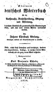 Cover of: Kleines deutsches Wörterbuch für die Ausprache, Rechtschreibung, Biegung und Ableitung, in ...