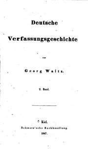 Cover of: Deutsche Verfassungsgeschichte by Georg Waitz