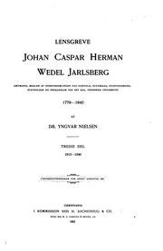 Cover of: Lensgreve Johan Caspar Herman Wedel Jarlsberg: amtmand, medlem af ... by Yngvar Nielsen